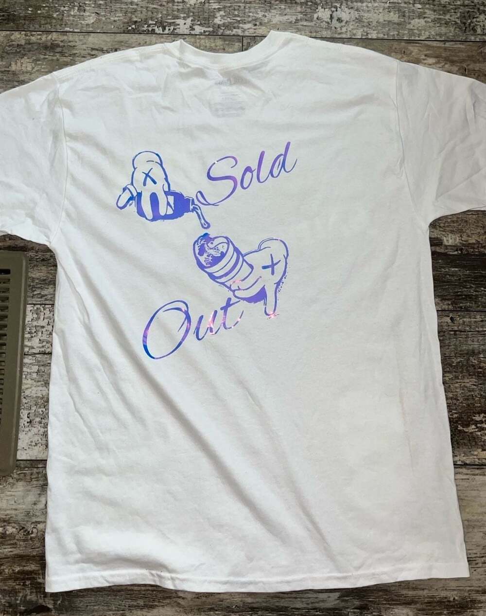 Sold Out White Graphic T-Shirt Kaws Inspired Characters